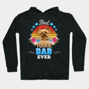 Best Dog Dad Ever Yorkie Floral Retro Father Day Love Mother Hoodie